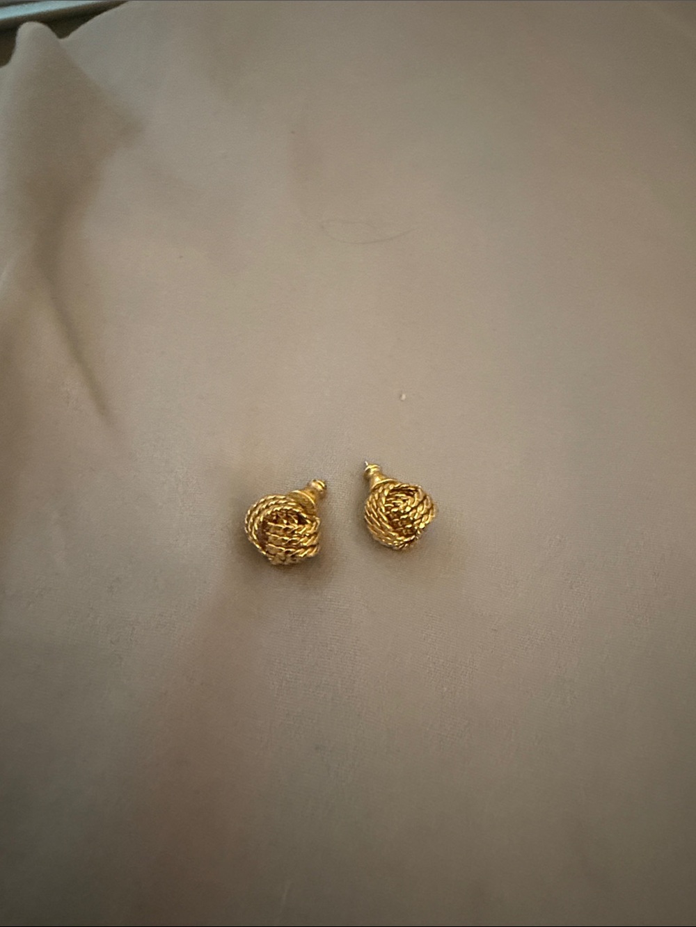 Vintage Gold Rope Knot Stud Earrings - Women Jewelry